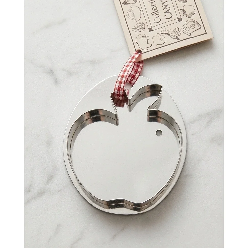 Orchard Canyon Handcrafted Tin Apple Cookie Cutter Silver Backed with Handle NEW